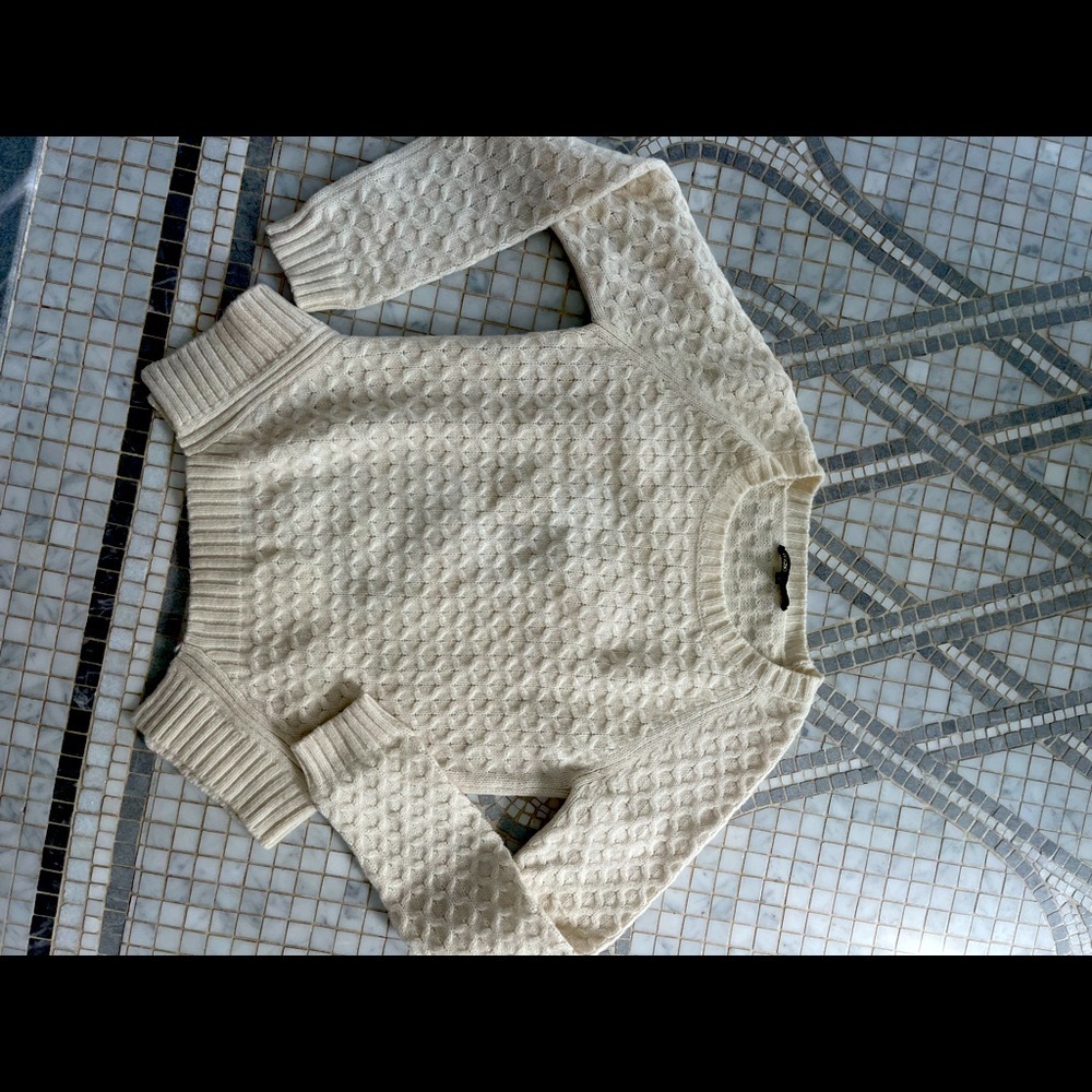 Maje cream wool chunky knit sweater